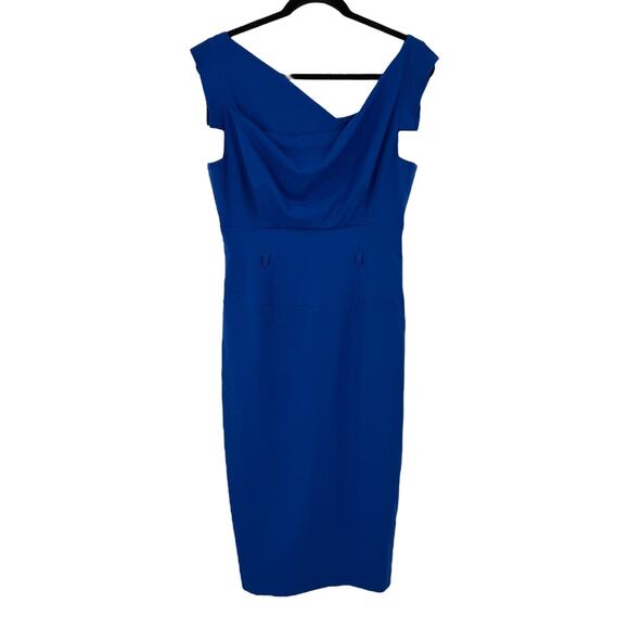 Black Halo Jackie O dress blue size 10 - Picture 2 of 7